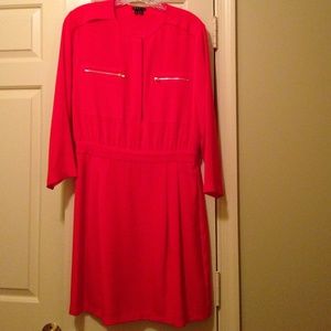 Theory red silk dress size 8